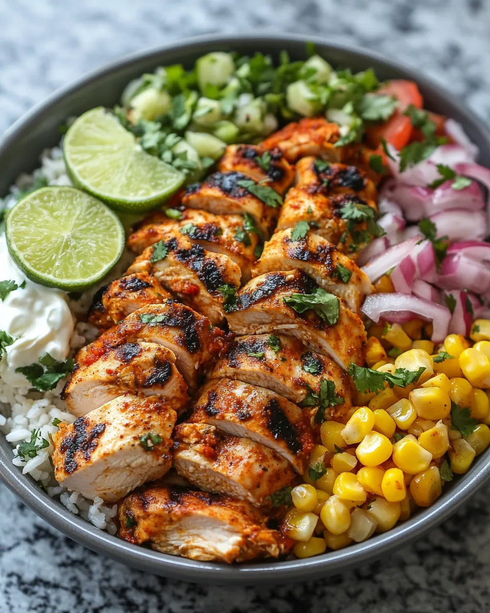 The Best Spicy Grilled Chicken & Street Corn Bowl
