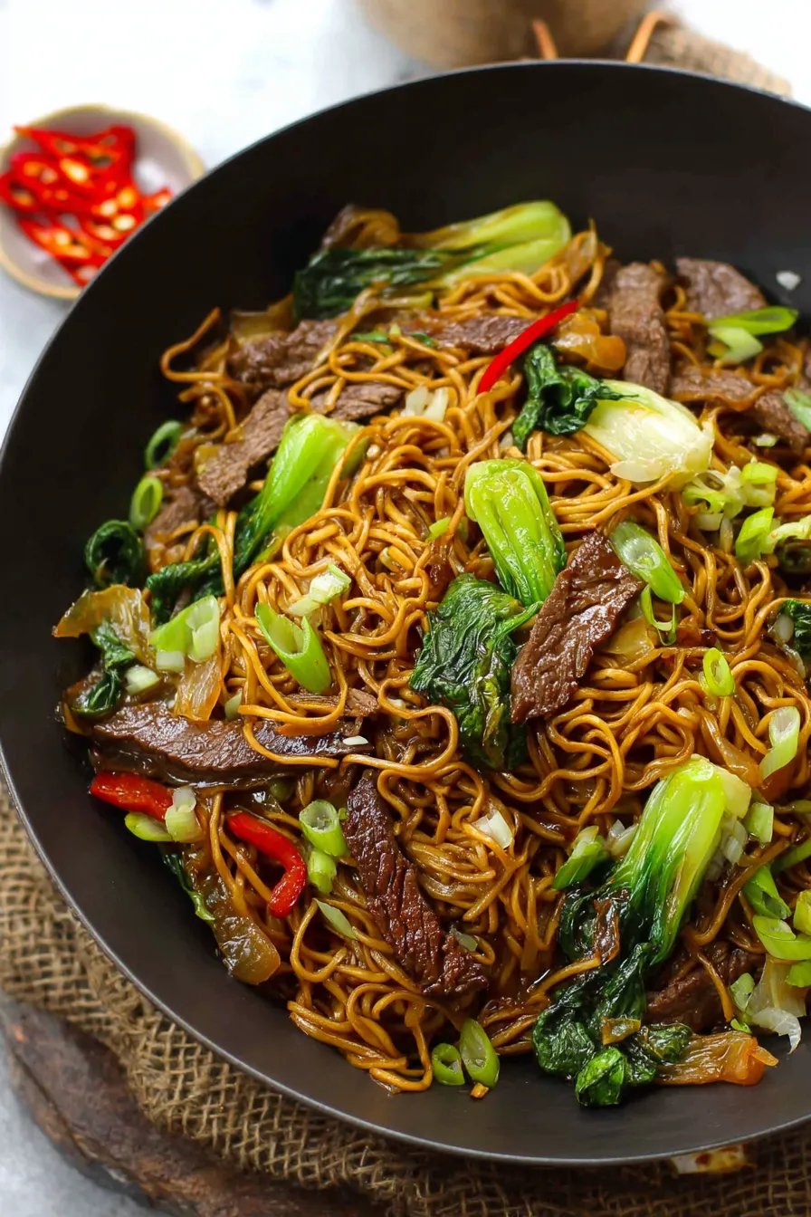The Best Sticky Beef Noodles Recipe