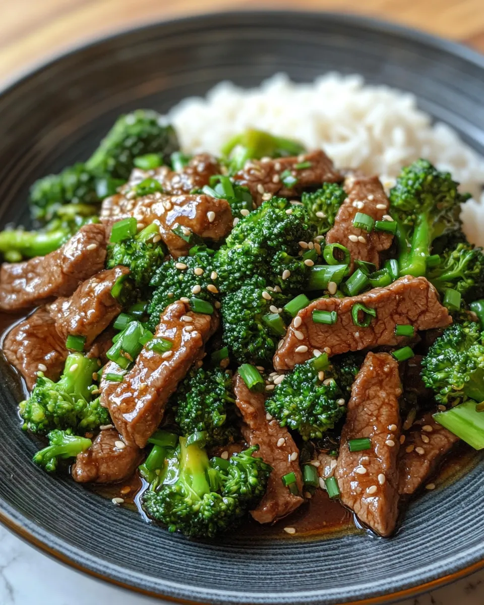 Savory Beef and Broccoli Stir-Fry in Garlic Soy Sauce Glaze