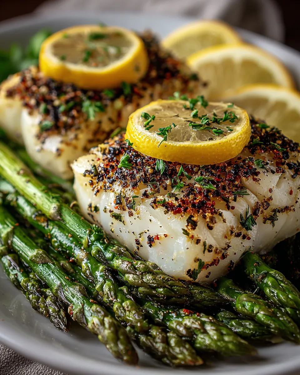 Sheet Pan Lemon Herb Cod with Roasted Asparagus Recipe