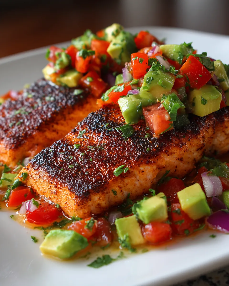 Blackened Salmon with Fresh Avocado Salsa