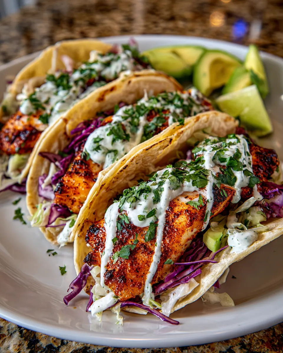 The Best Zesty Fish Tacos with Cabbage Slaw and Lime Crema Recipe