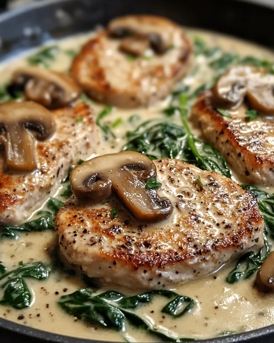 Creamy Mushroom & Spinach Turkey Cutlets Recipe