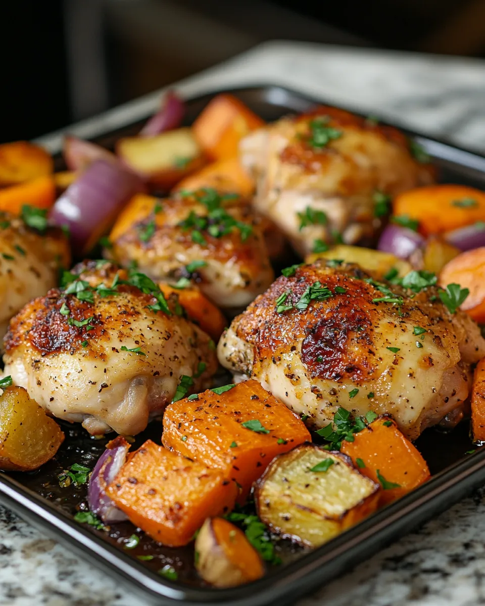 Sheet Pan Chicken & Roasted Root Veggie Medley Recipe