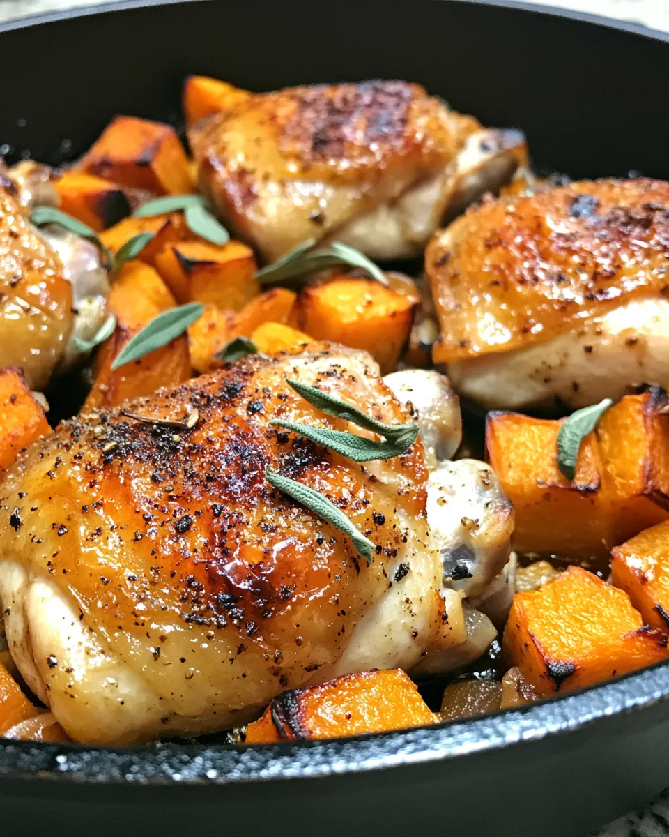 Skillet Chicken with Butternut Squash and Sage Recipe