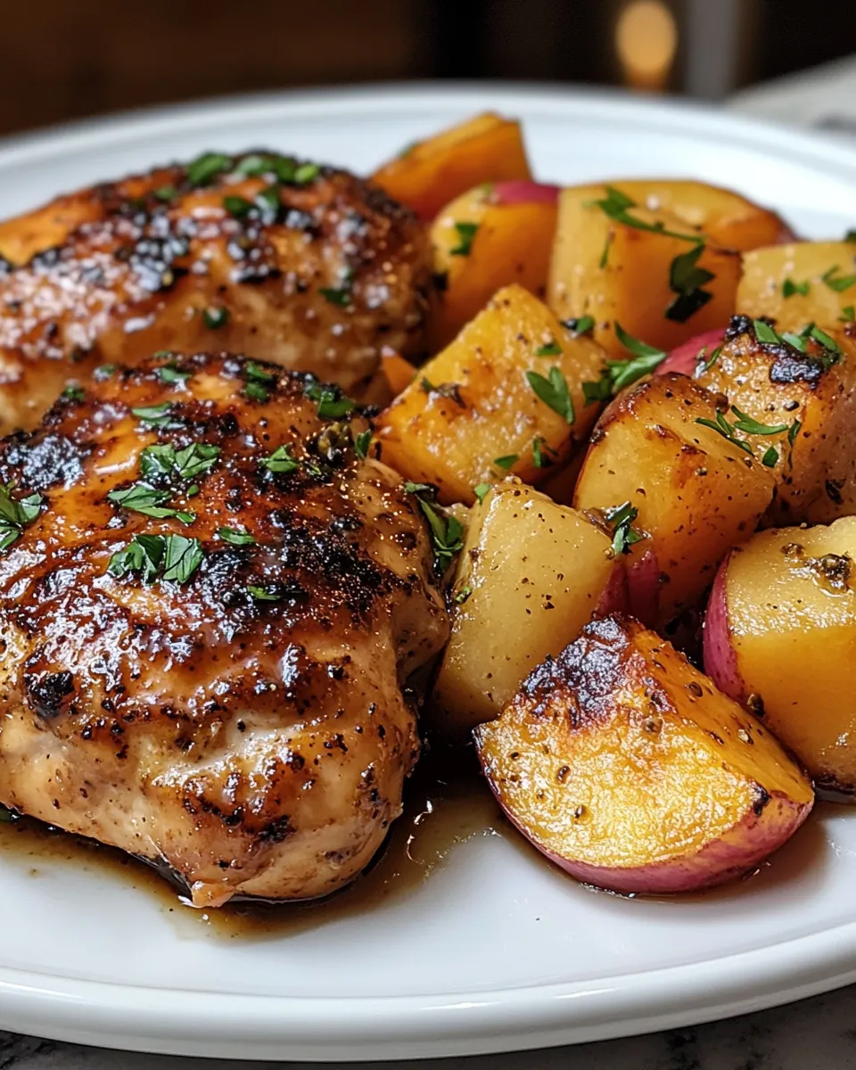 Honey Glazed Chicken with Sweet Potatoes & Apples Recipe