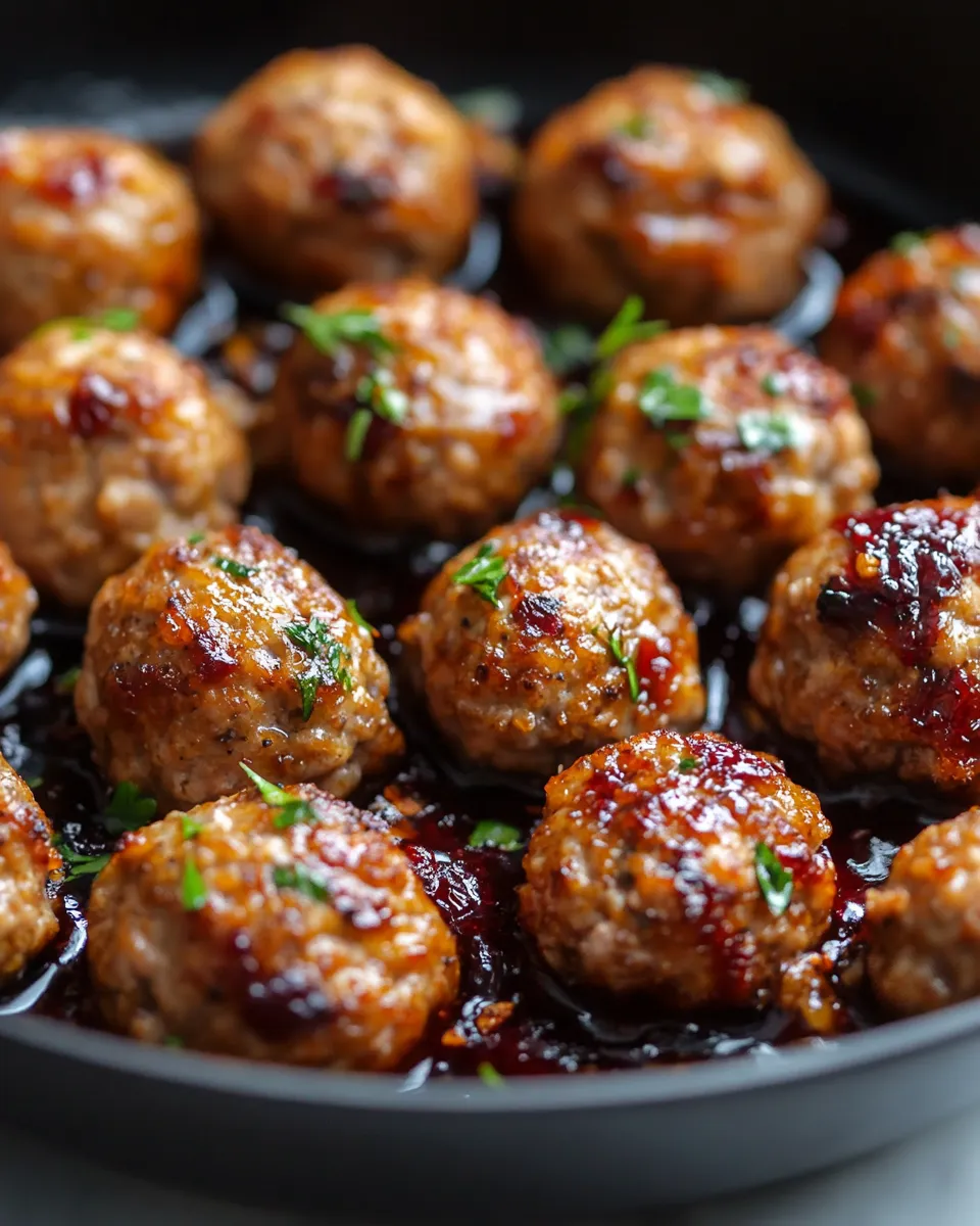 Turkey Meatball Skillet with Cranberry Glaze Recipe