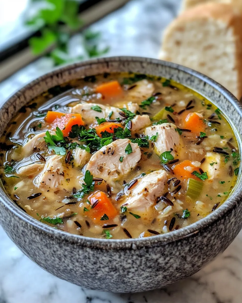 Garlic & Wild Rice Chicken Soup Recipe