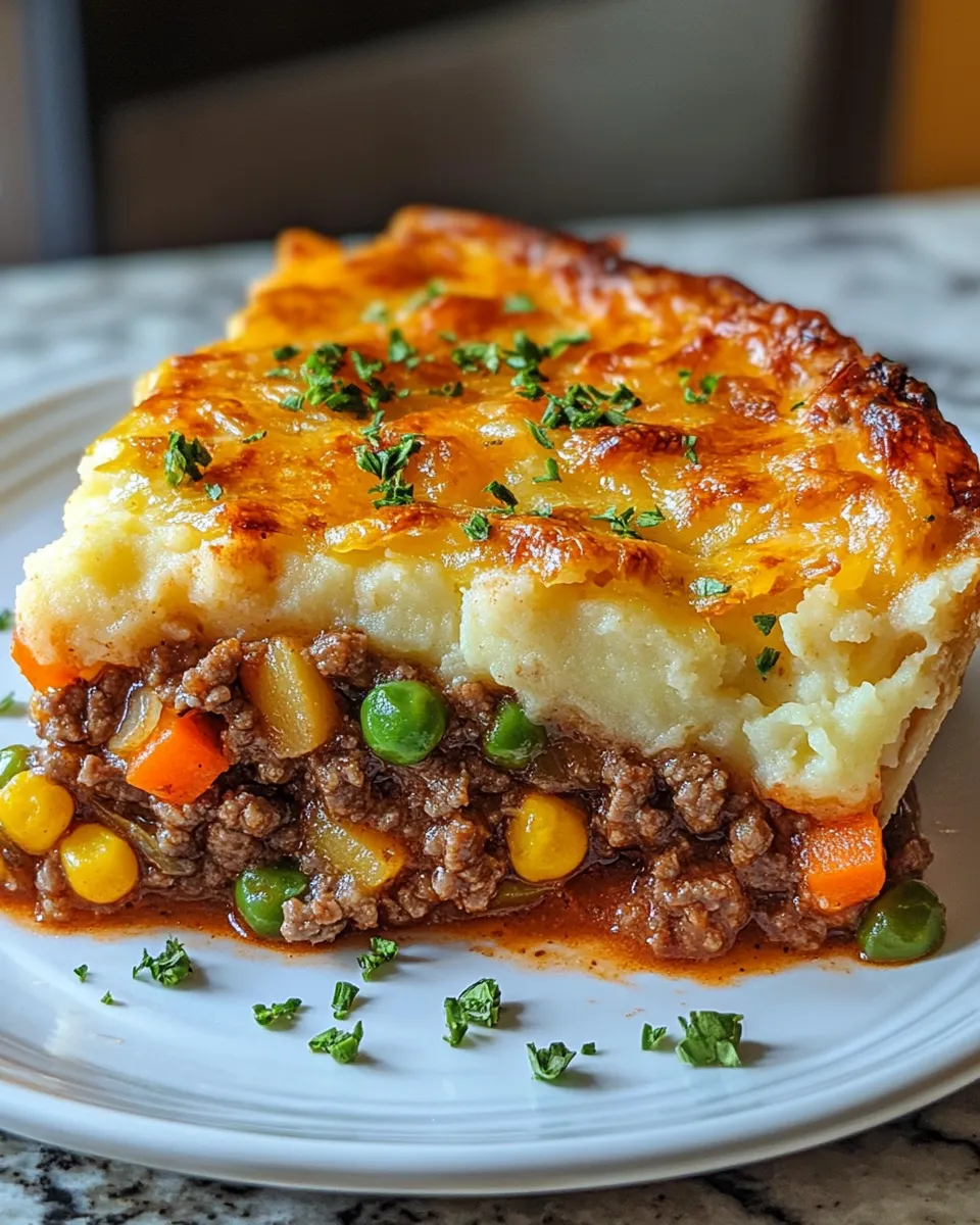 Ground Beef and Cheddar Potato Pie Recipe