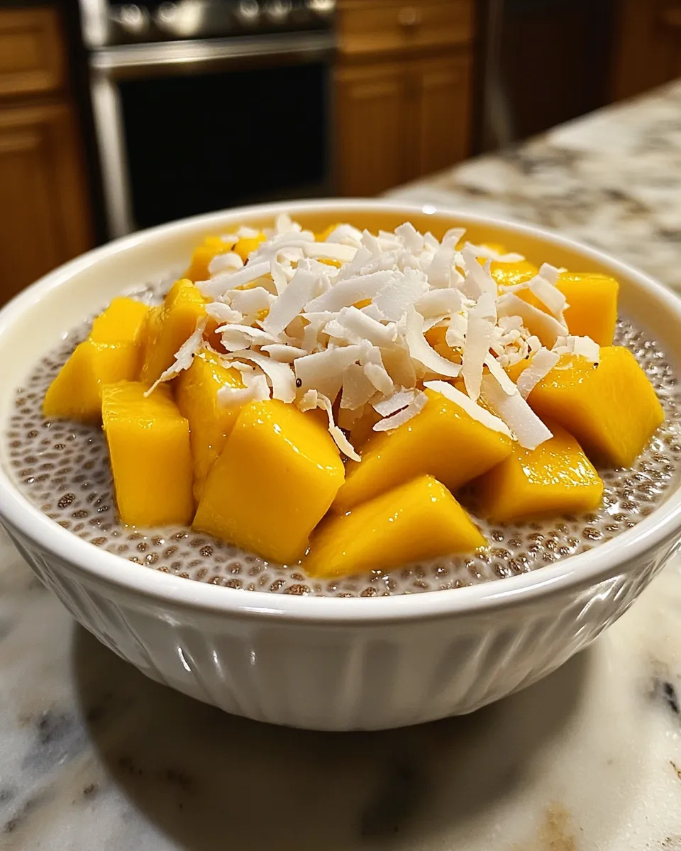 Toasted Coconut & Mango Chia Seed Pudding Recipe