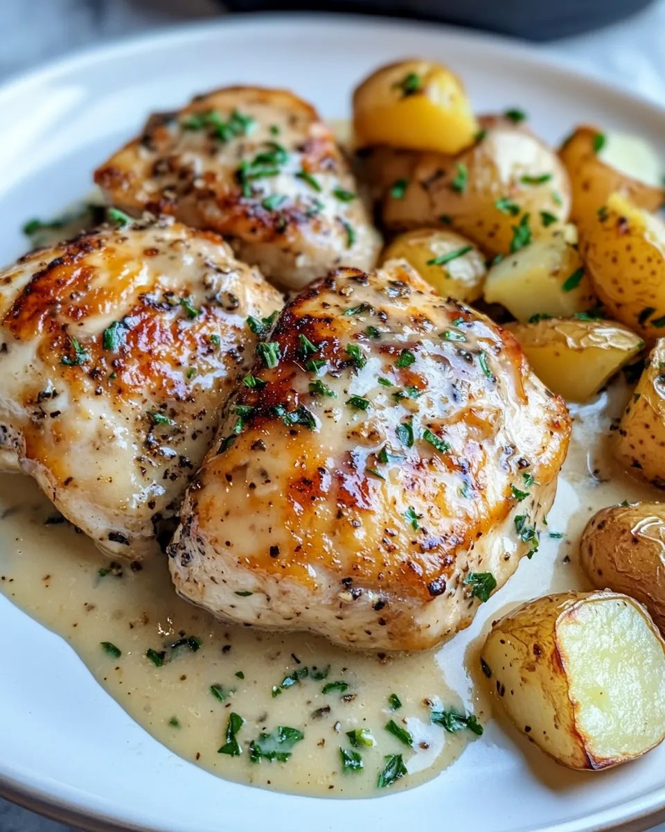 Creamy Garlic Herb Chicken and Potatoes Recipe