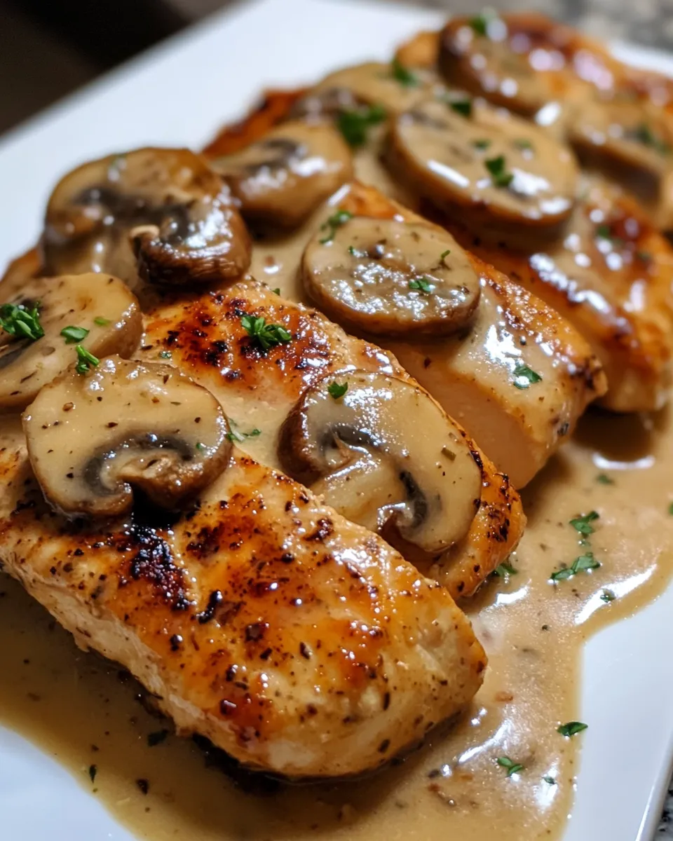 Chicken with Mushroom and Onion Cream Sauce Recipe