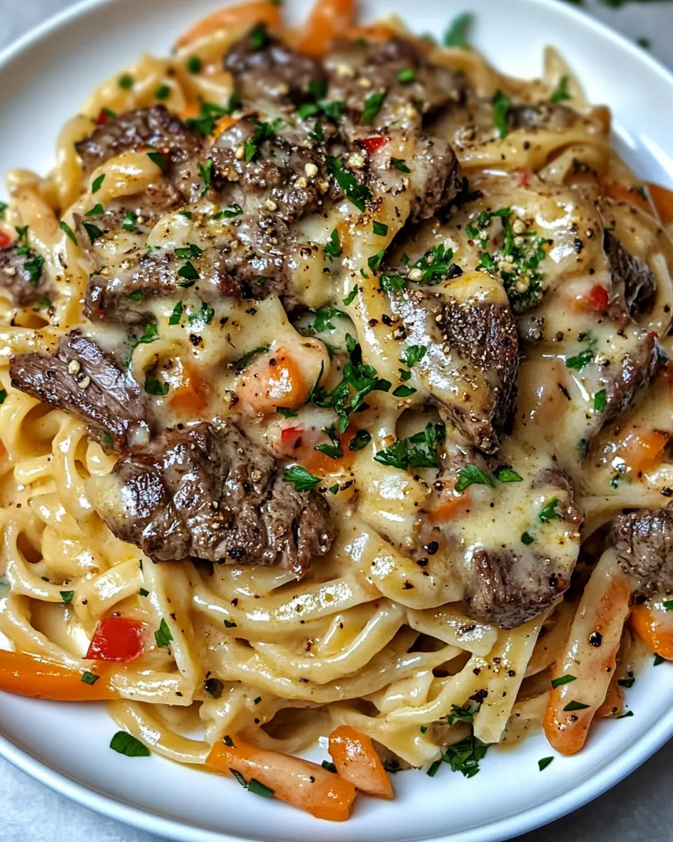 Cowboy Butter Steak Linguine with Roasted Carrots & Parsley Recipe