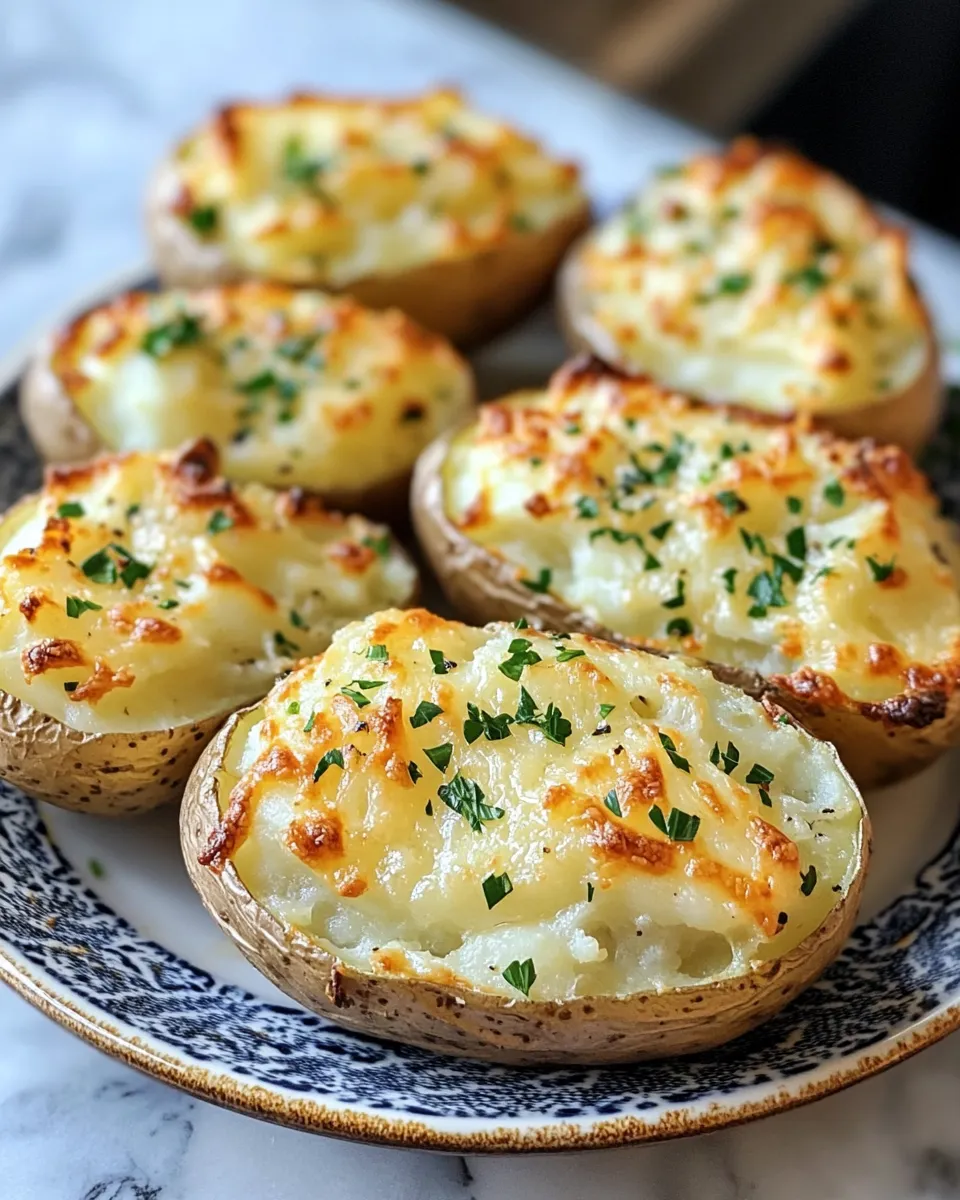 Garlic Parmesan Twice-Baked Potatoes Recipe