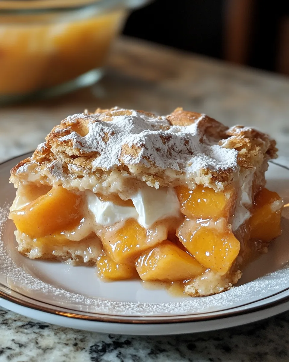 Overnight Peaches and Cream Breakfast Cobbler Recipe