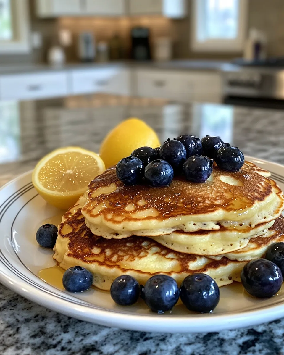 Lemon Ricotta Blueberry Pancakes