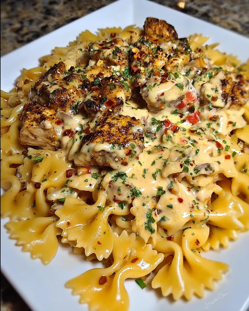 Garlic Cowboy Butter Bowtie Pasta with Chicken Recipe