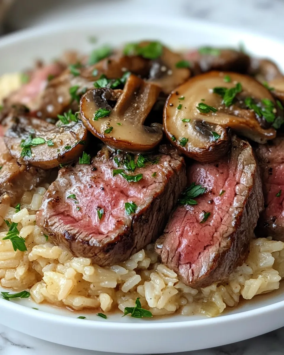 Creamy Steak and Mushroom Rice Skillet Recipe