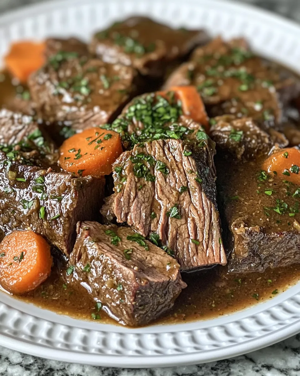 Slow Braised Beef with Garlic Herb Sauce Recipe
