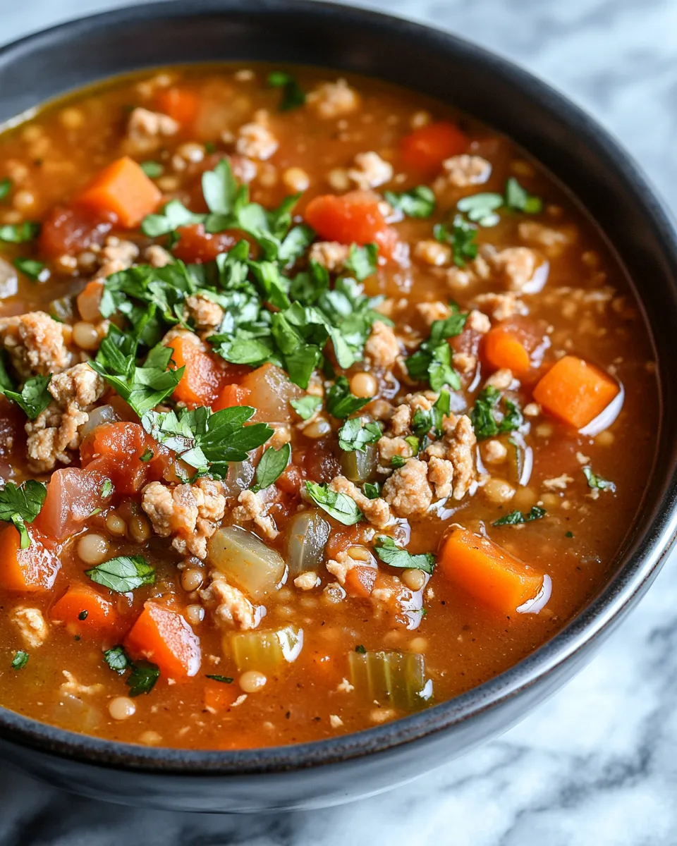 Ground Chicken and Lentil Soup Recipe