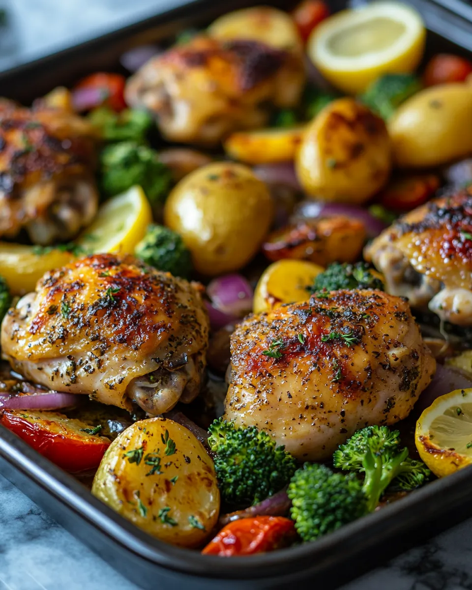 One-Pan Lemon Herb Roasted Chicken & Veggies Recipe