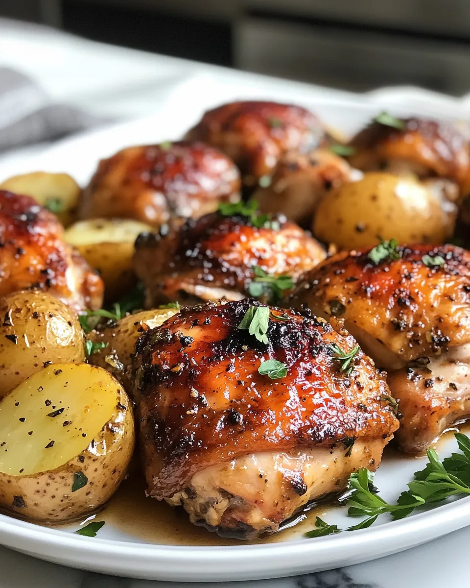 Garlic Butter Chicken & Potato Bake Recipe