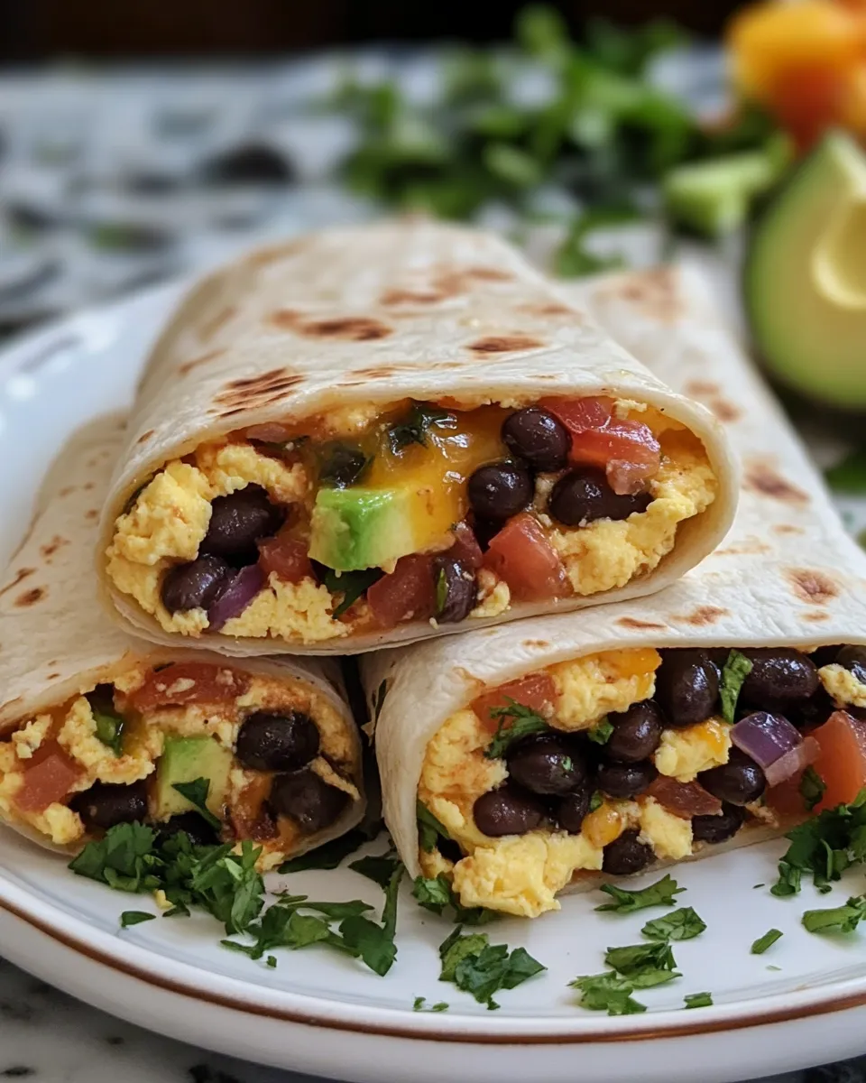 Southwestern Black Bean Breakfast Burritos