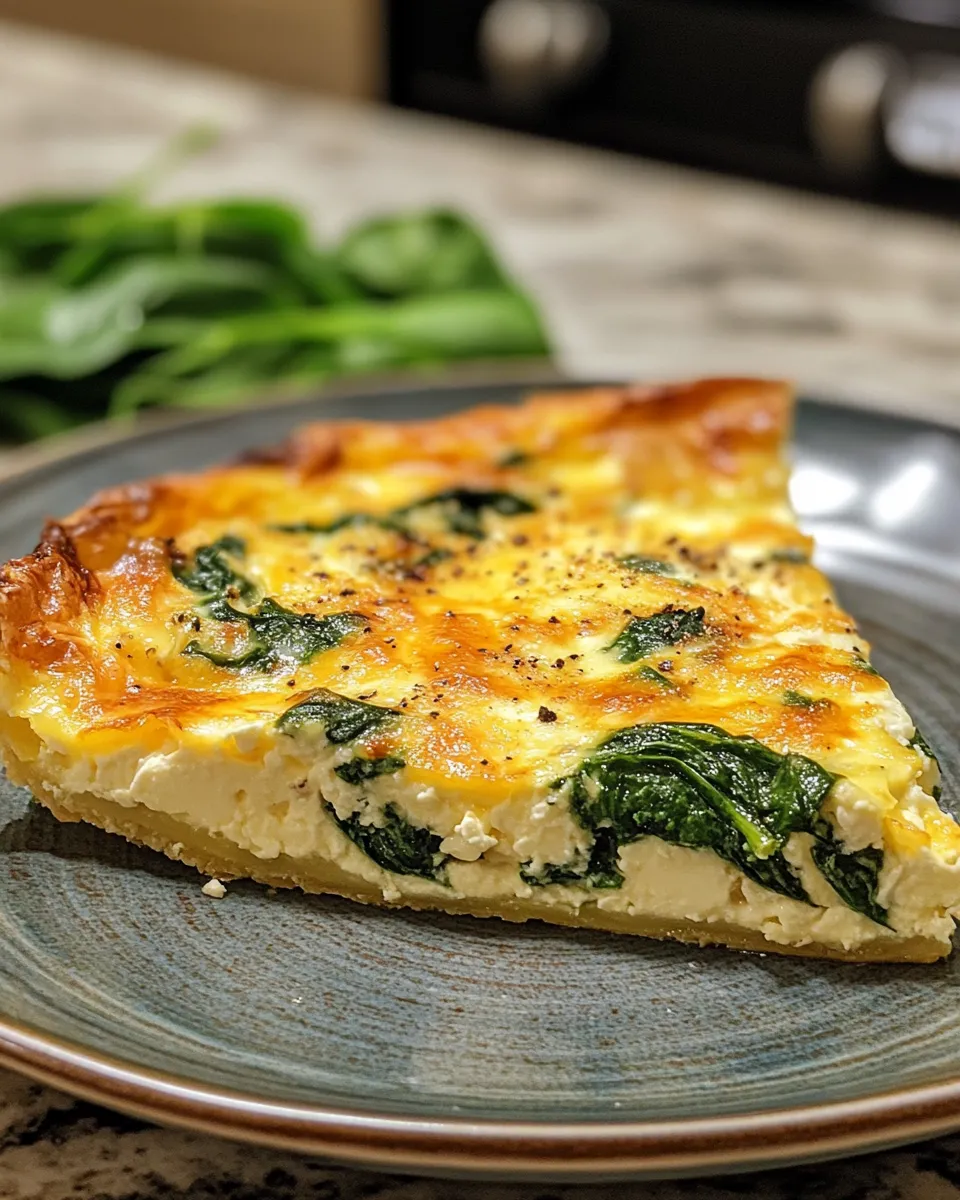 Spinach and Feta Crustless Quiche Recipe