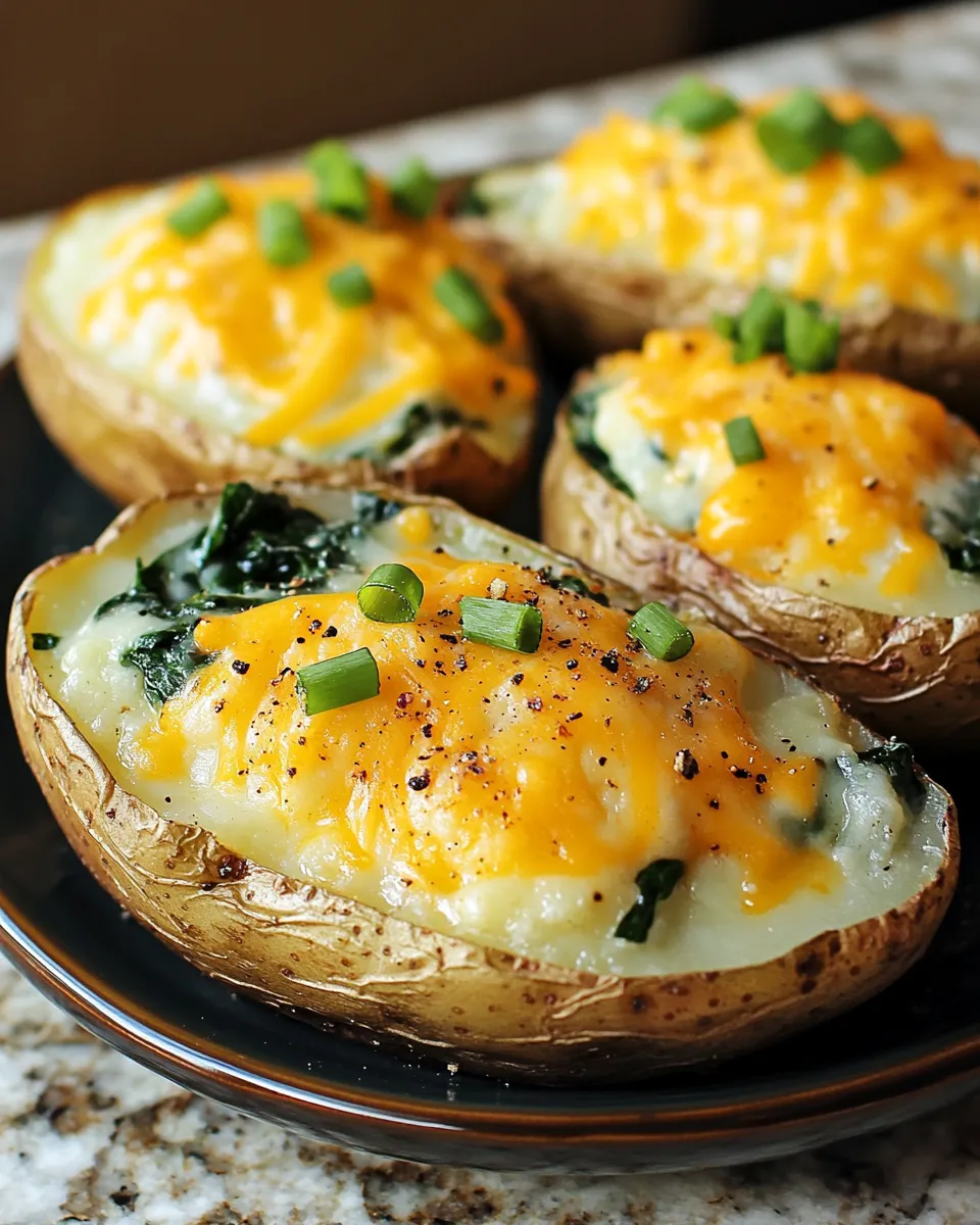 Creamy Spinach & Cheese Twice-Baked Potatoes Recipe