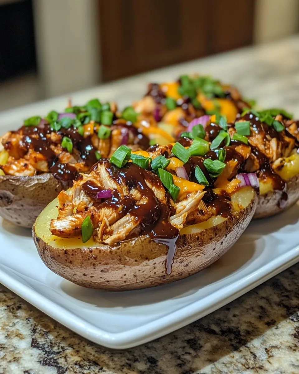 Loaded BBQ Chicken Baked Potatoes Recipe