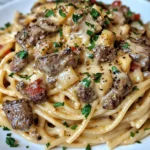 Steak Alfredo Spaghetti with Creamy Parmesan and Roasted Red Peppers Recipe 17 0 3 2025 10 16T211429.320