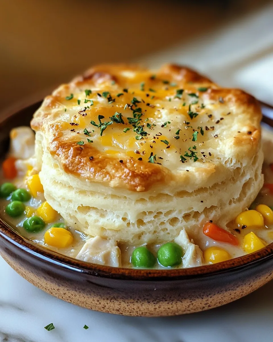Turkey Pot Pie Biscuit Casserole Recipe