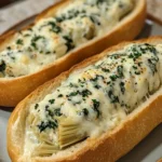 Spinach and Artichoke Dip Stuffed French Bread Recipe 30 0 3 3