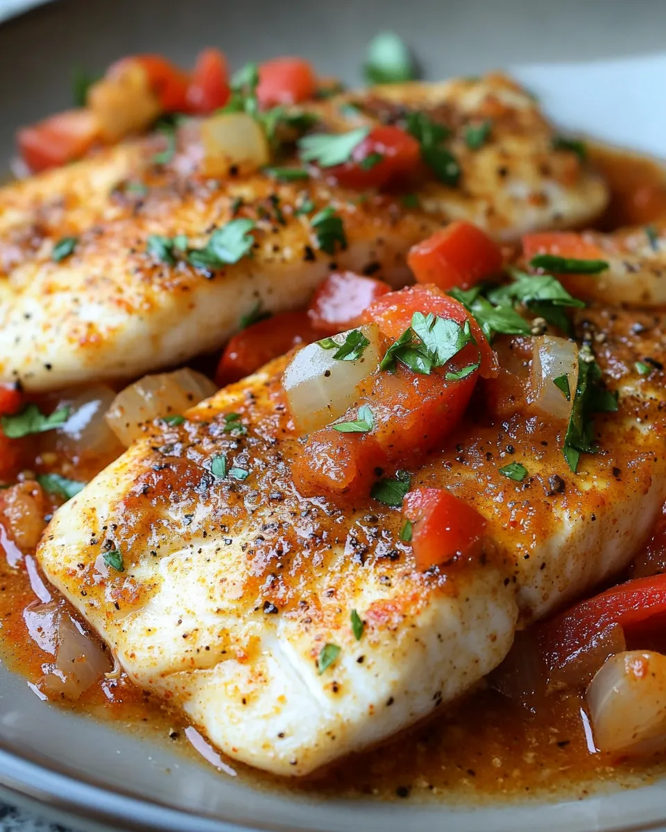 Quick & Delicious Tilapia in Roasted Pepper Sauce
