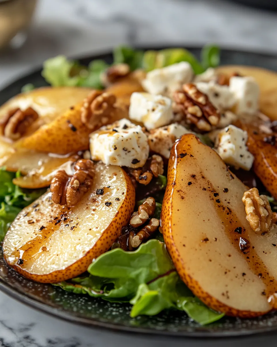 Sweet & Crunchy Caramelized Pear & Walnut Salad