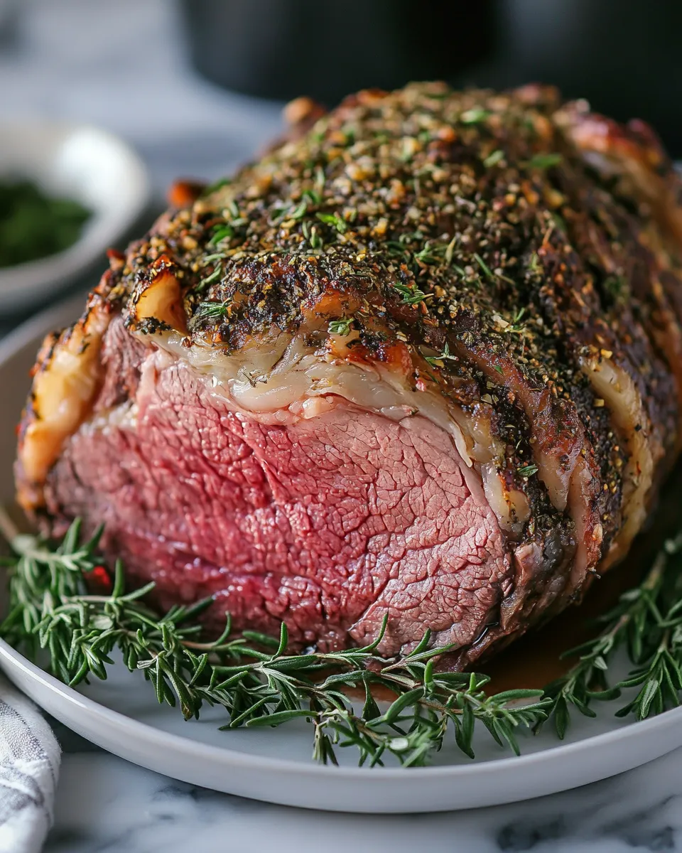 The Best Herb Crusted Prime Rib Roast Ever