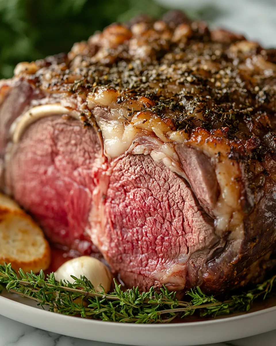 Juicy Garlic and Thyme Crusted Prime Rib Roast