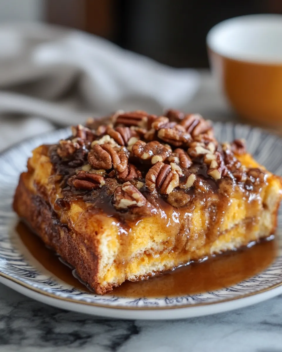 The Best Pumpkin Spice Latte Overnight French Toast Casserole Ever