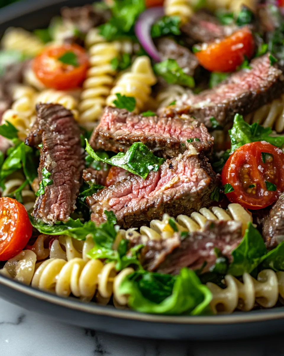 Easy Prime Rib Caesar Pasta Salad Recipe