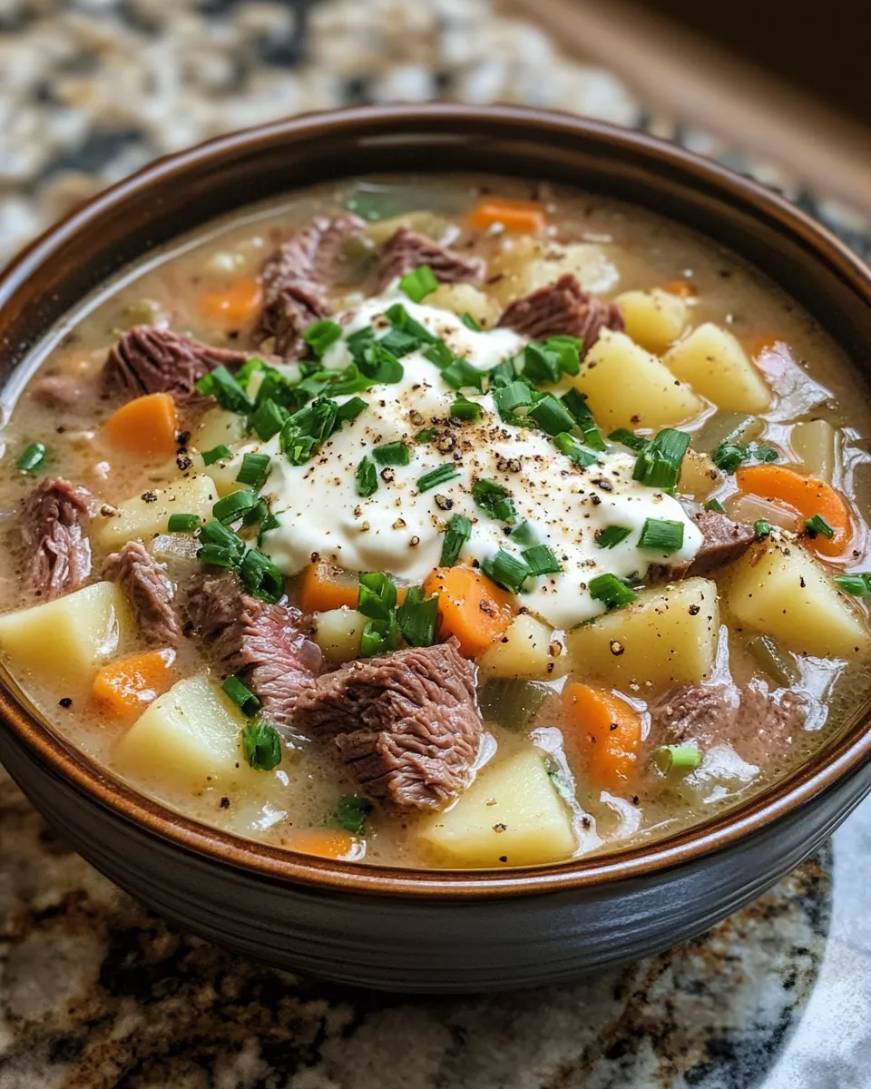 Creamy & Hearty Prime Rib Loaded Potato Soup