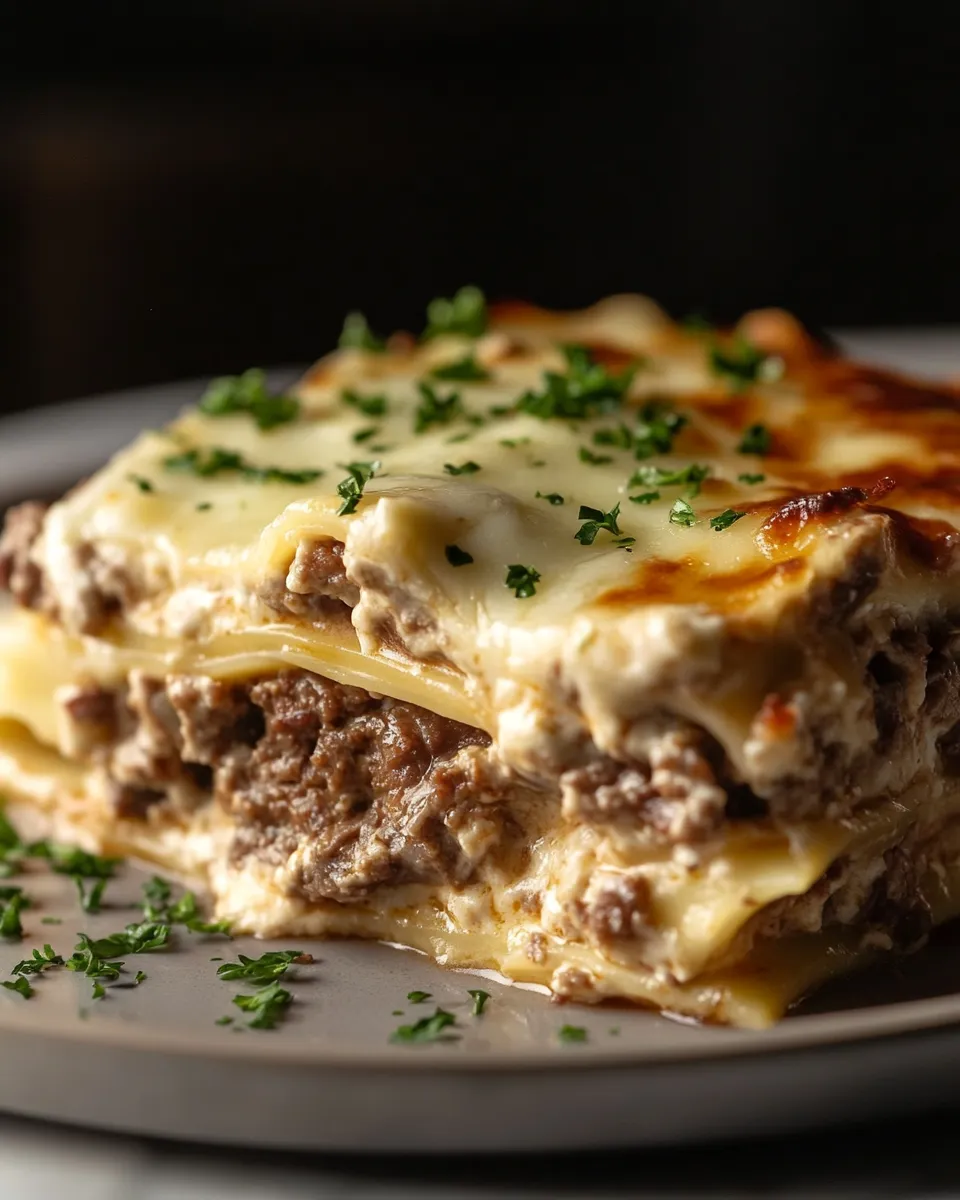 Rich & Creamy Prime Rib Alfredo Lasagna