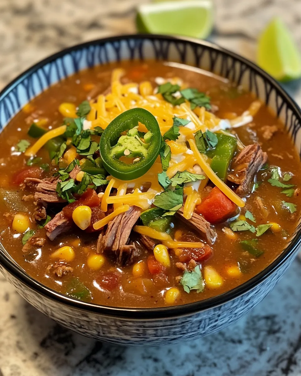 Family Favorite Prime Rib Cheesy Enchilada Soup Recipe