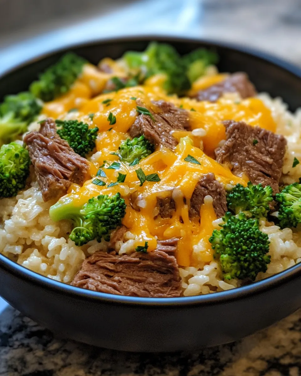 Hearty & Cheesy Prime Rib Beef & Broccoli Rice