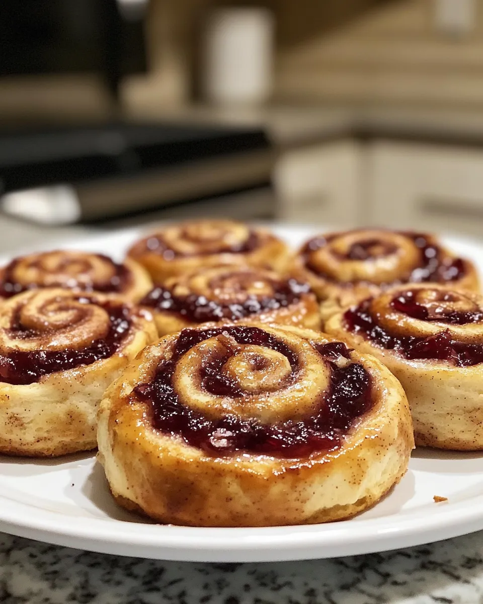Sweet & Chewy Peanut Butter & Jelly Cinnamon Rolls