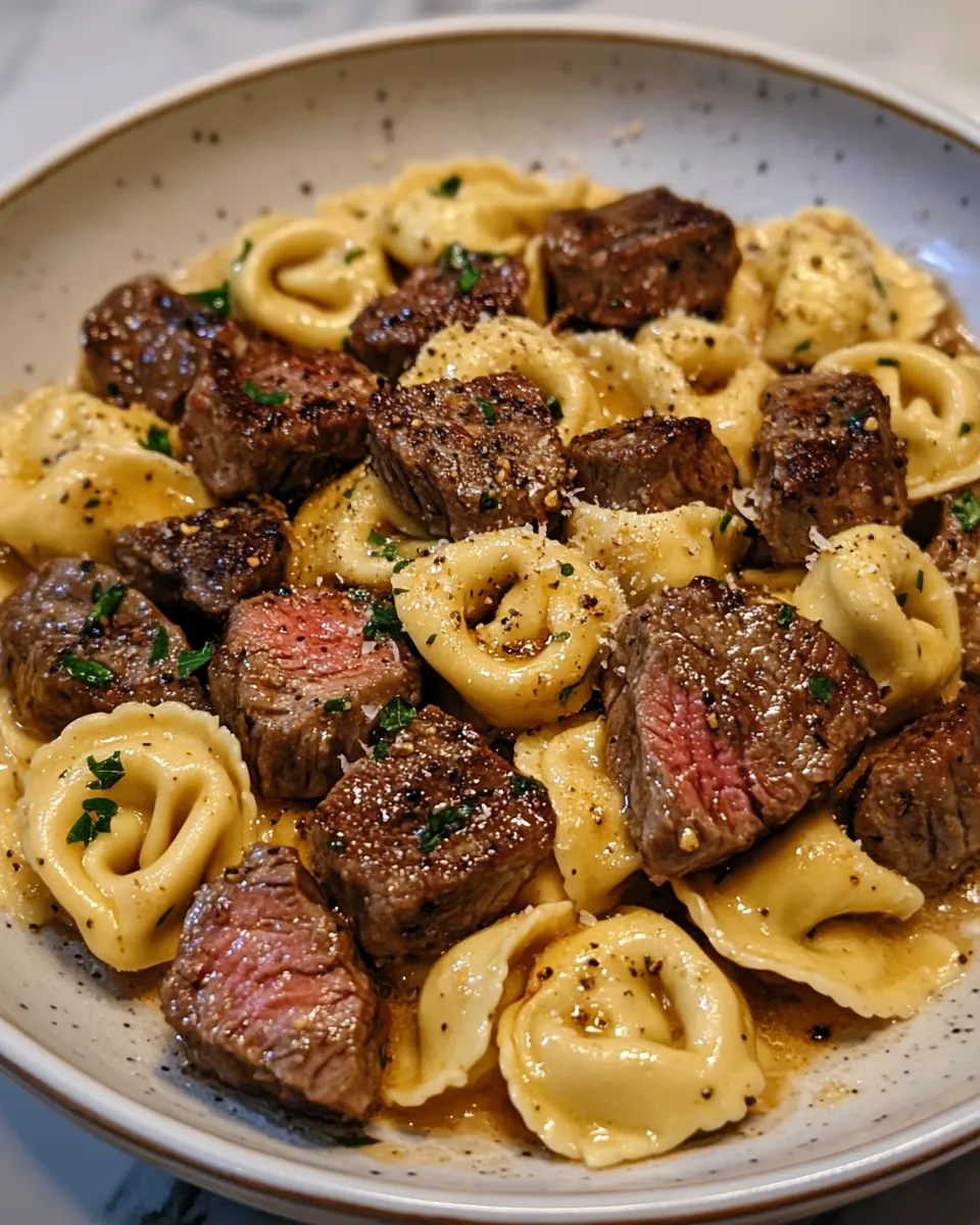 Creamy Garlic Steak Tortellini