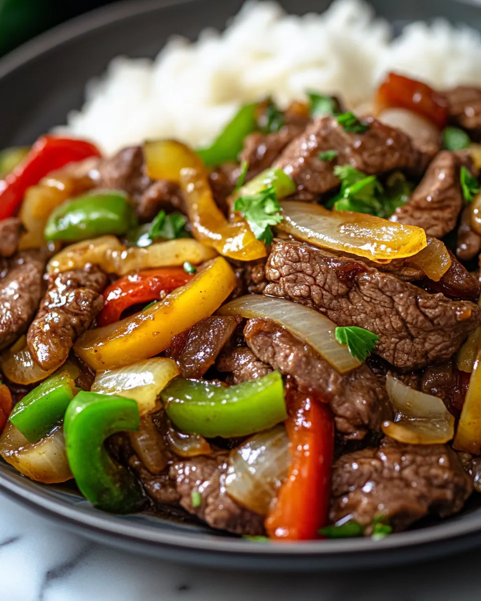 Easy Weeknight Chinese Pepper Steak with Onions