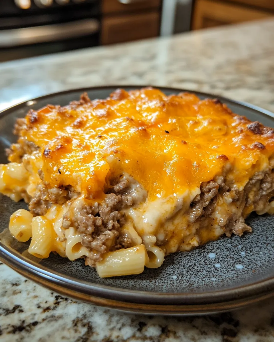 Homemade Mac and Cheese Meatloaf Casserole at Home