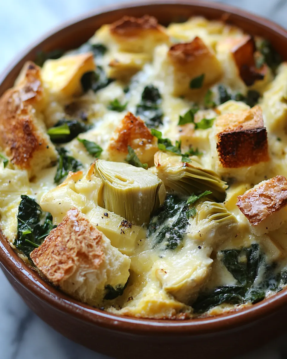 The Best Spinach and Artichoke Strata Ever