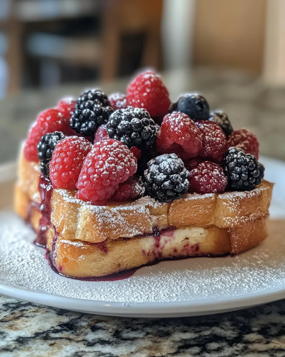 Simple & Irresistible Mixed Berry Cream French Toast Bake