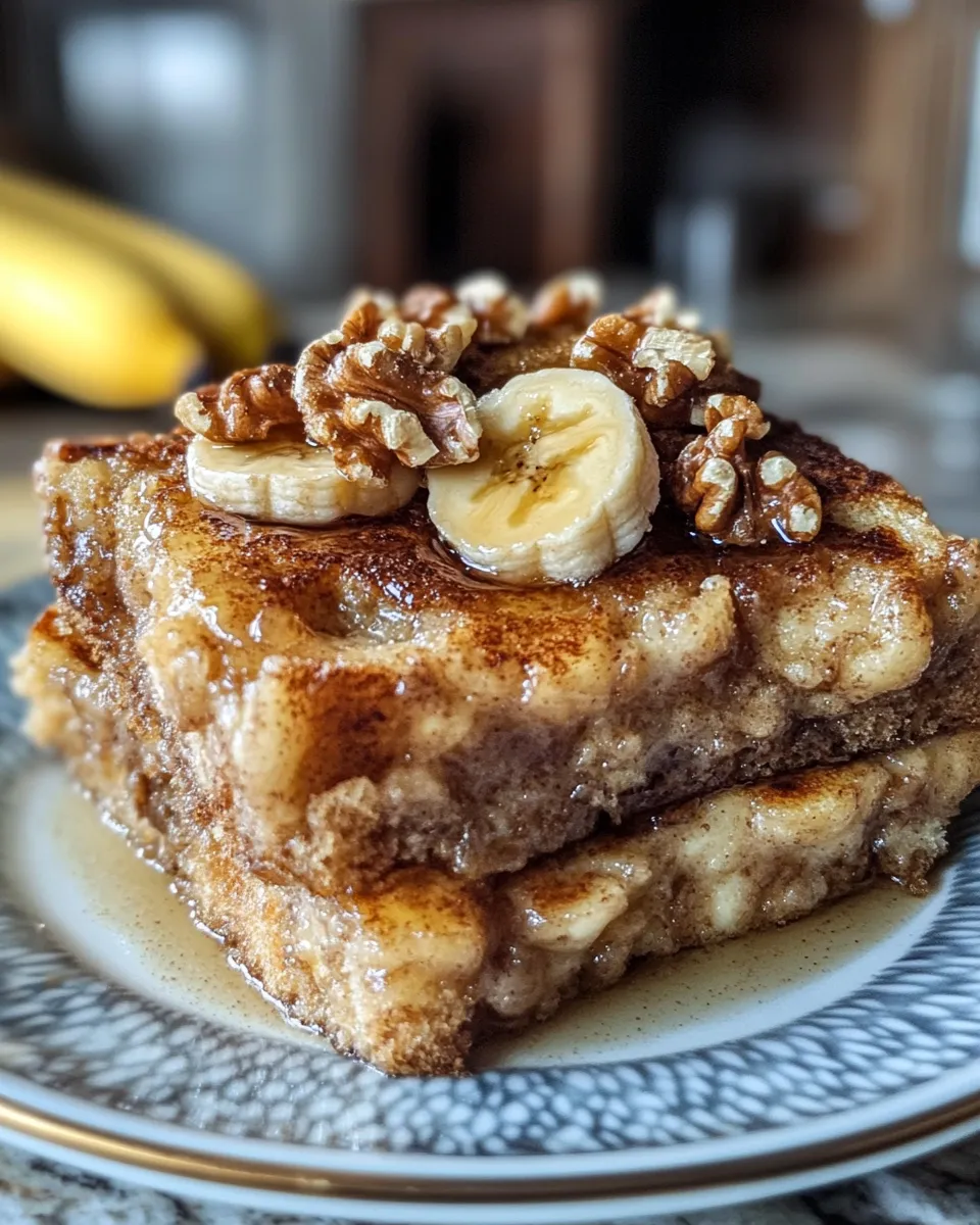 Easy & Delicious Banana Walnut Crunch French Toast Casserole